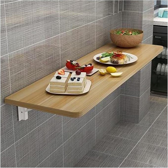 Wandbureau - Klaptafel - Ruimte besparen - Eenvoudig inklapbaar - 70x40cm - Geel
