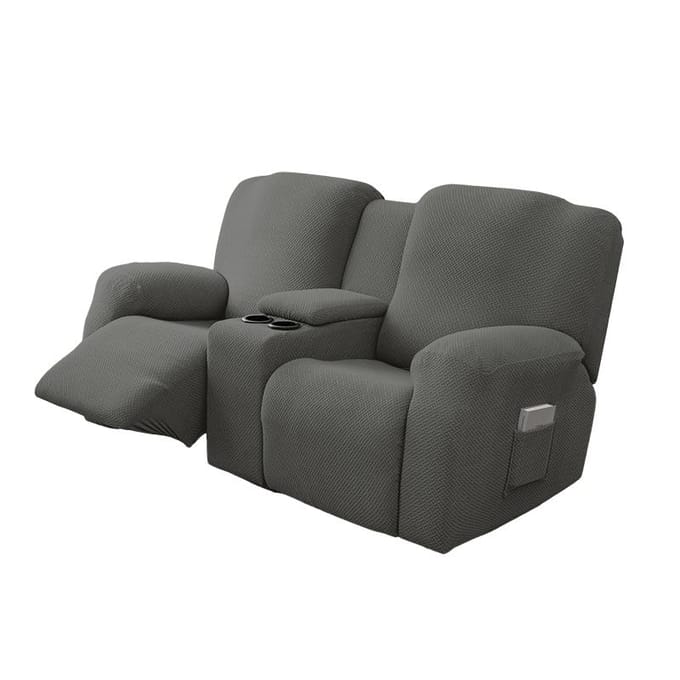 8 pièces/ensemble imperméable Housse de canapé inclinable 2 places Housse de canapé tout compris avec console centrale 2Seat Recliner cover