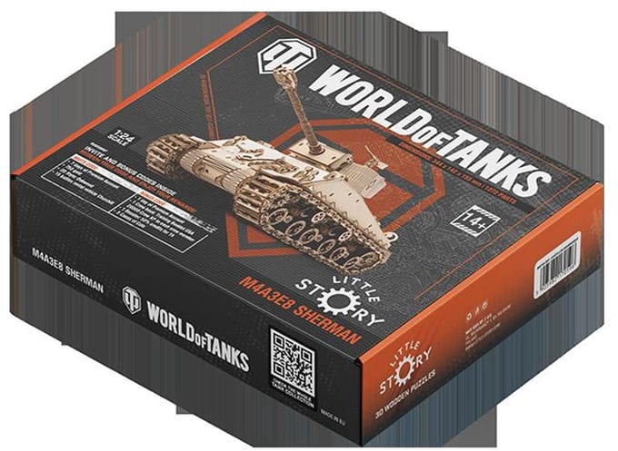 Nice Idea- World of Tanks- DIY- 3D Bouwpakket- Sherman M4A3E8- vele digitale extra's- 1272 onderdelen