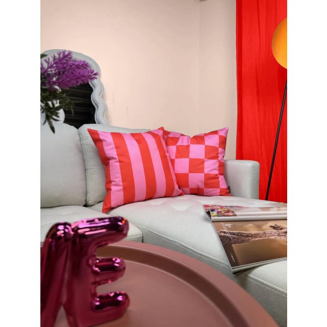 Gek op kussens! Sierkussen checker / | 45 x 45 cm | katoen/polyester