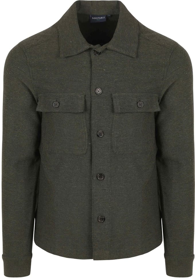 Suitable Drop Loop Overshirt Army Groen - Maat L - Heren