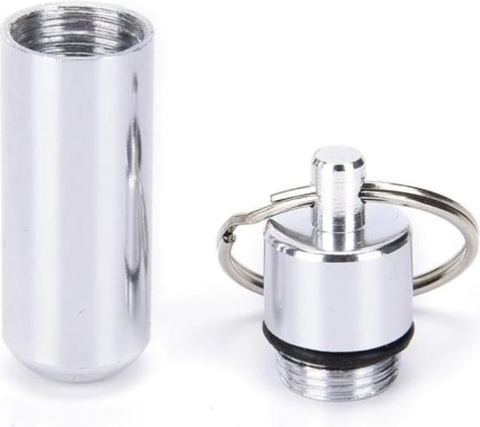 Pillendoosje met sleutelring - Zilver