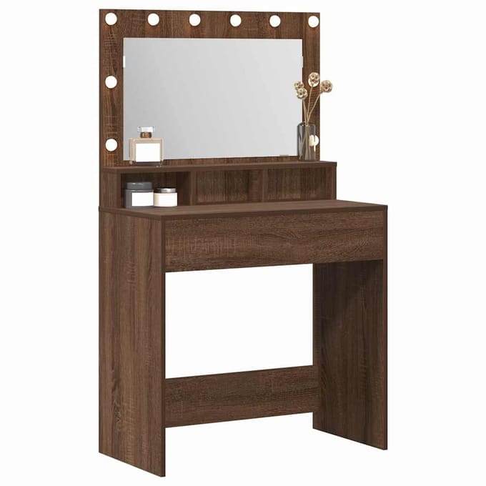 vidaXL - Kaptafel - Bruin - Eiken - 75,5 - x - 41 - x - 135 - cm - Bewerkt - hout
