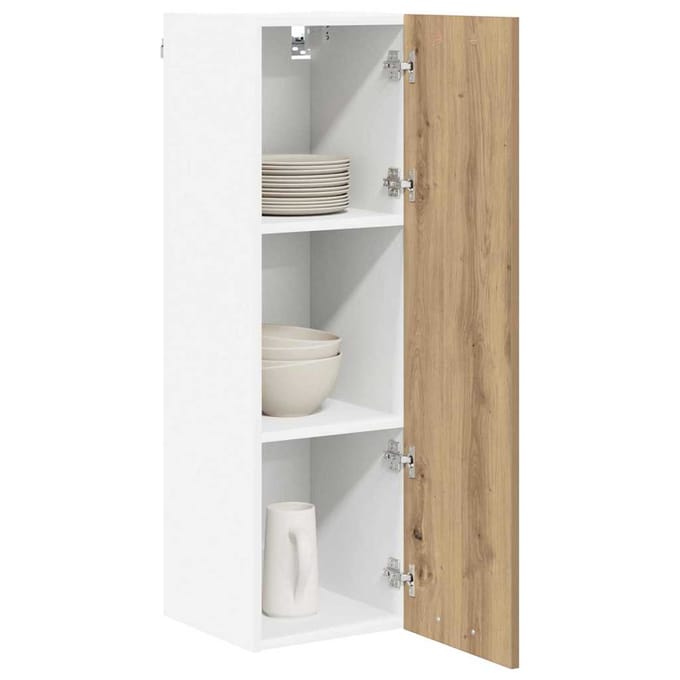 vidaXL - Hangkast - Artisanaal - eiken - 30 - x - 31 - x - 100 - cm - Bewerkt - hout