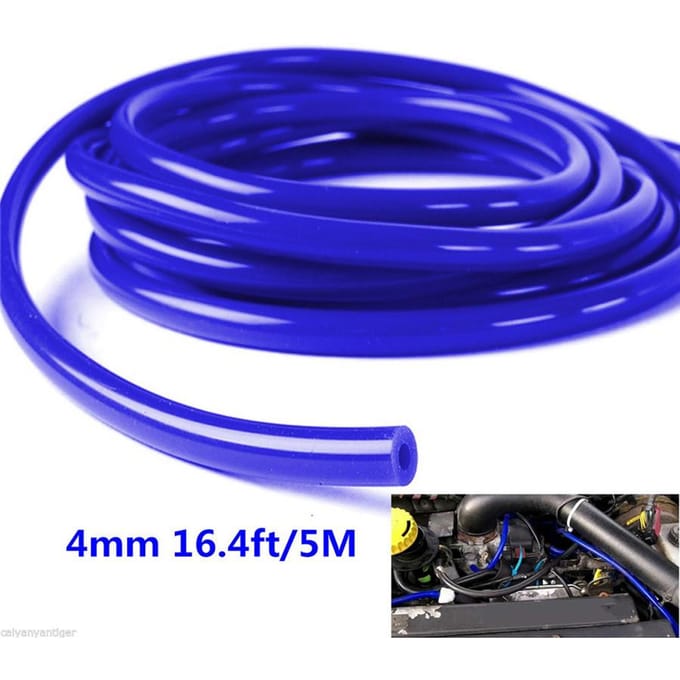 16,4ft blauwe 4 mm automotorkoeling siliconen slang vacuümbuis slang 5 meter