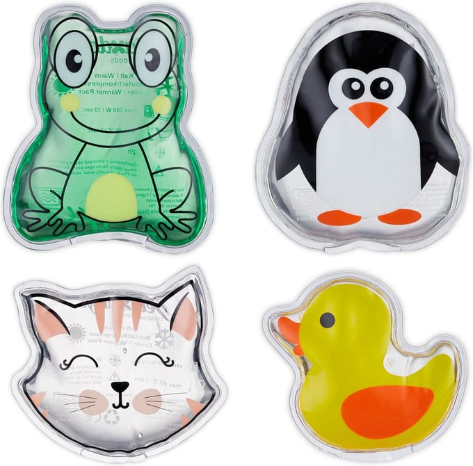 hot cold pack kinderen - set van 4 - gel - herbruikbaar