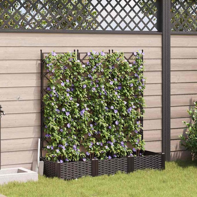 vidaXL - Plantenbak - 3 - st - Bruin - 120 - x - 40 - x - 125,5 - cm - PP