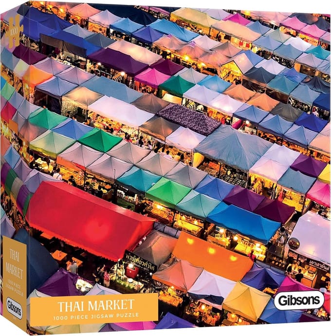 Luxe Legpuzzel 1000 Stukken Aziatische Markt Scène Educatief & Ontspannend