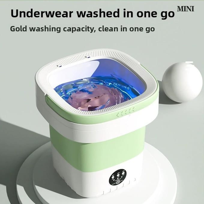 Lavadora plegable portátil automática para ropa interior y calcetines mini lavadora de 12L gray