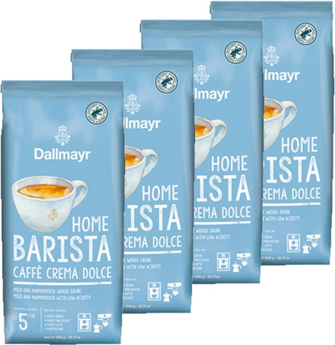 Dallmayr Home Barista Caffè Crema Dolce - koffiebonen - 4 x 1 kilo