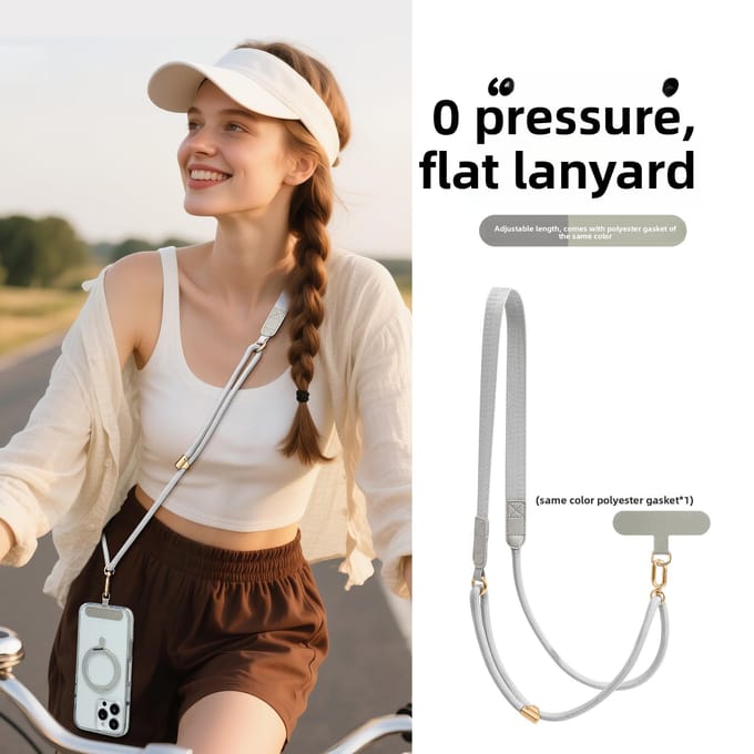 Lanière de téléphone portable Dopamine à span oblique, bandoulière large rétractable antivol et anti-perte