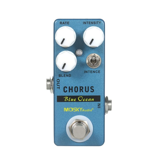 MOSKYaudio Blue Ocean Chorus Gitaar Effectpedaal Chorus/True Bypass Rate + Blend + Intensiteit + blauw