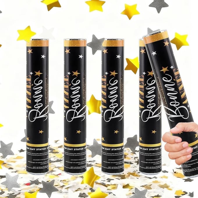 Solidchoice - Set van 4 XXL Confettikanonnen voor Feesten en Bruiloften
