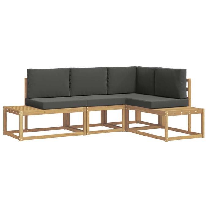 vidaXL - Buiten - bank - set - 3 - Stuk - Wit - en - antracietkleurig - Polyester