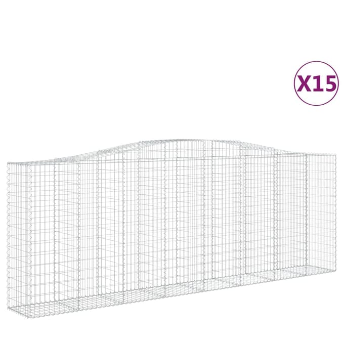 vidaXL - Schanskorven - 15 - st - gewelfd - 400x50x140/160 - cm - ijzer