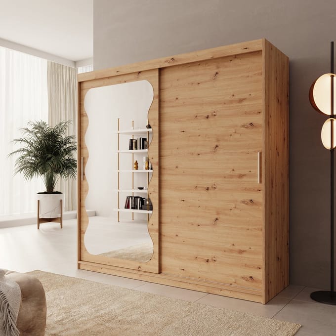 Meubella - Sentoji - Kledingkast - Eikenpatroon - 200x62x200 cm