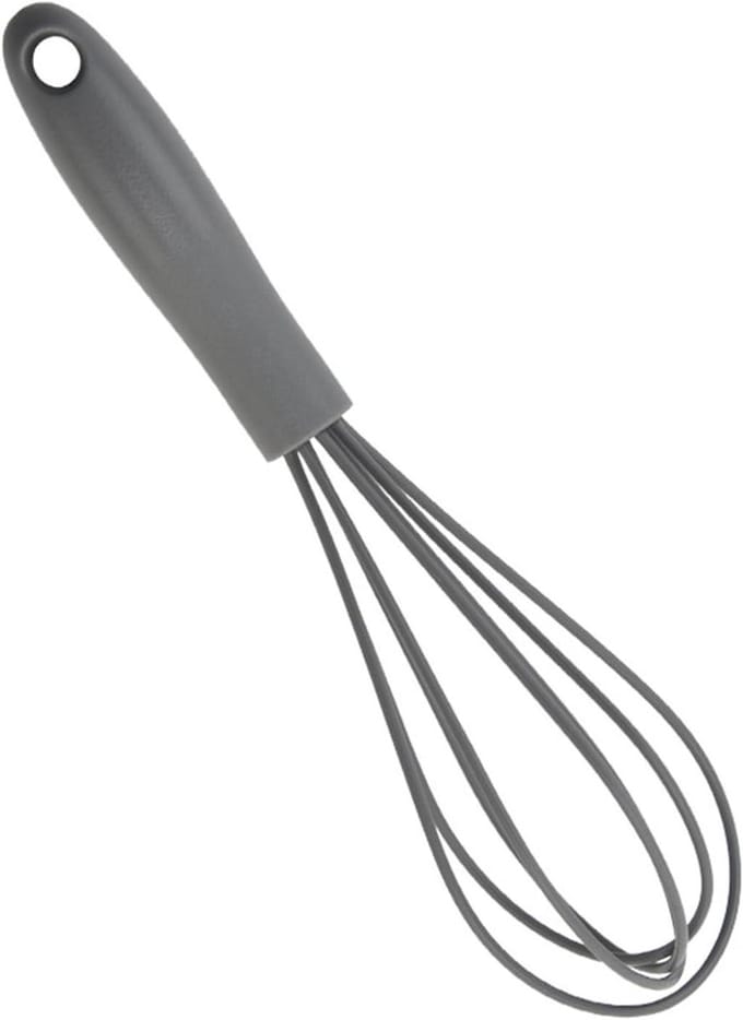 VALINK Silicone Whisk, Egg Whisk, Silicone Balloon Whisk Small Silicone Whisk Egg Stirrer for Mixing Cooking Baking Hot Chocolate Grey