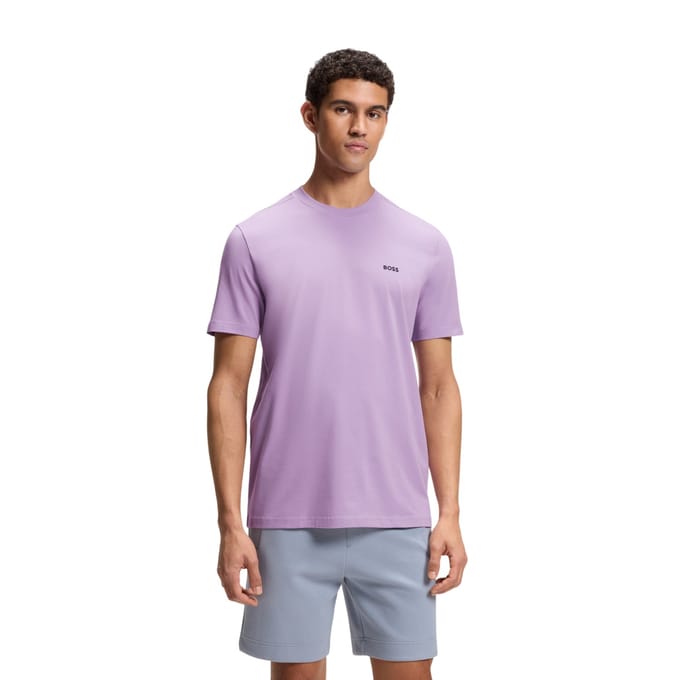 Boss Oversized T-shirt voor heren met Tchup-logo (Paars)