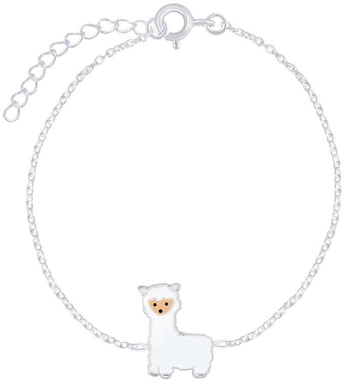 Joy|S - Zilveren Alpaca lama armband - 14 cm + 3 cm - voor kinderen