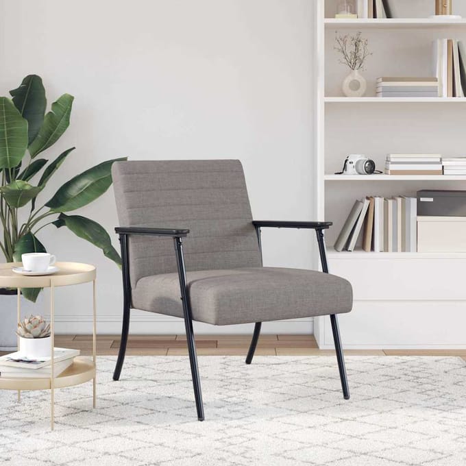 vidaXL Fauteuil Taupe 59 x 75 x 78 cm Stof