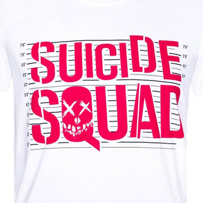 Suicide Squad Line Up Logo Heren T-Shirt - Wit - S