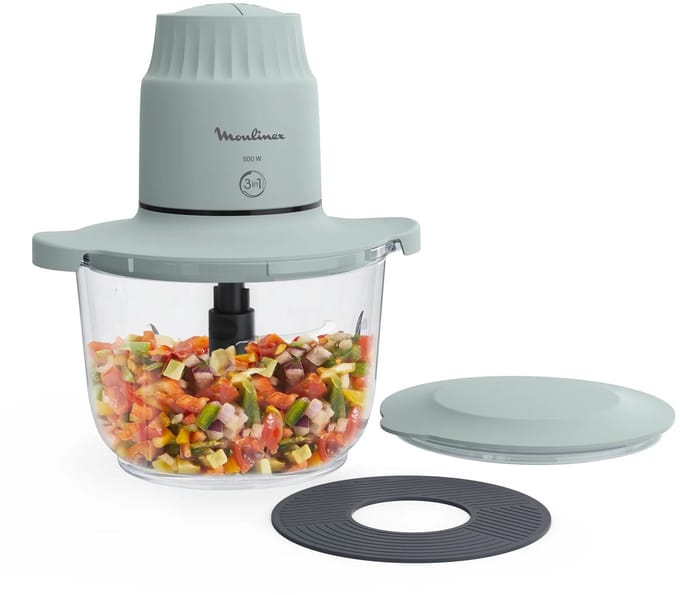 Moulinex Choppeo DJ603110 elektrische hakmolen 1 l 500 W Grijs, Transparant