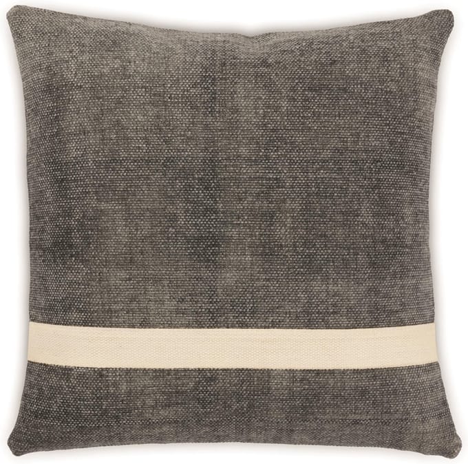 LIGNE PURE Mellow – kussen – katoen – eco – handmade - modern – boho - Grijs Wit – 45x45
