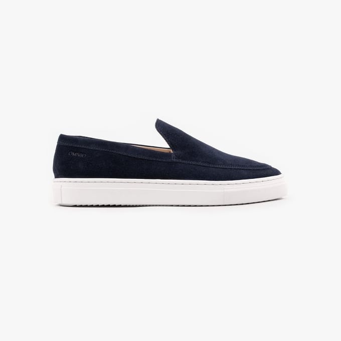 Omnio malton plain loafers heren blauw suède