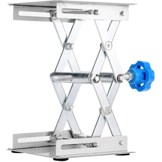 Roestvrij Staal Laboratorium Hefplatform Stand Schaarrek 100*100*160mm (Zwarte Handgreep)
