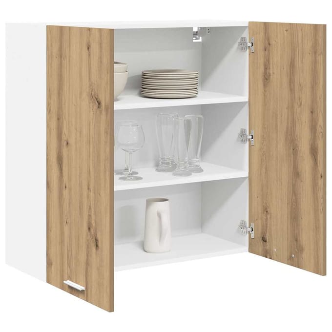 vidaXL - Hangkast - Artisan - Eiken - 80 - x - 31 - x - 80 - cm - Bewerkt - hout