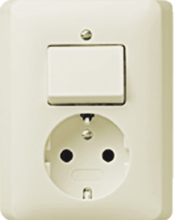 Gira Standaard 55 Combo Wandcontactdoos Inbouw Cream Wit - 017601 - E3HB6