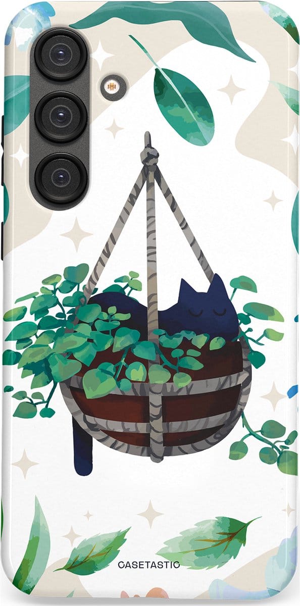 Casetastic Hoesje Geschikt voor Samsung S25 Plus - Stijlvolle Beschermende Duo-layer Case - Hangkat