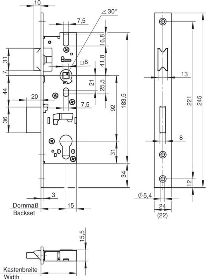 Wilka Smalslot RVS 1438-25 PC 92 LS/RS