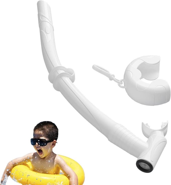 Kinder snorkelbuis - Duikslang - Onderwater ontdekken - Ergonomisch mondstuk - Universeel - Wit