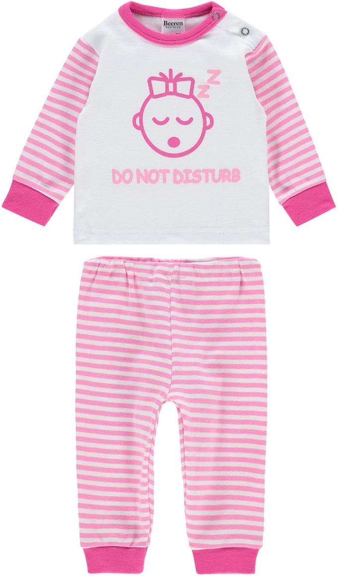Beeren Meisjes pyjama Do not Disturb Roze maat 62/68