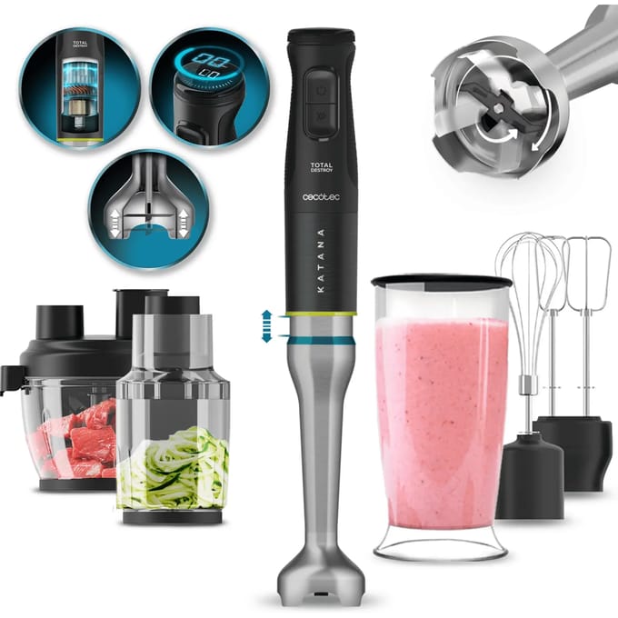 Cecotec 03979 blender Staafmixer 1500 W Zwart, Roestvrijstaal
