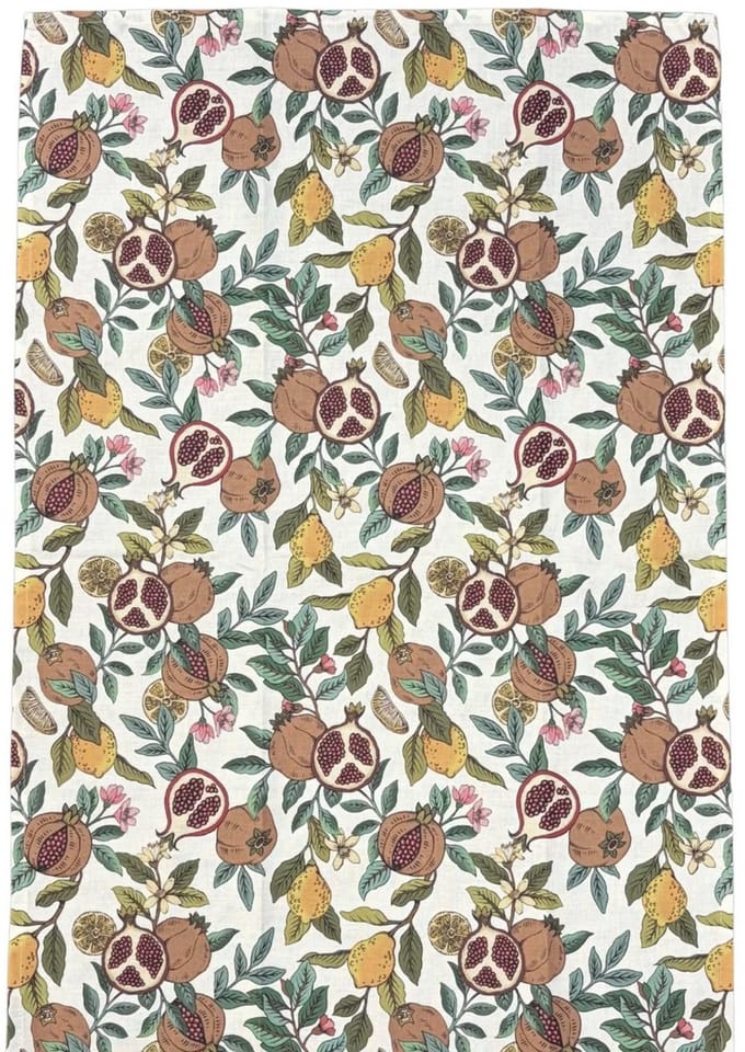 Theedoek - Tea Towel - Pomegranate and Lemon - 47 x 75 cm