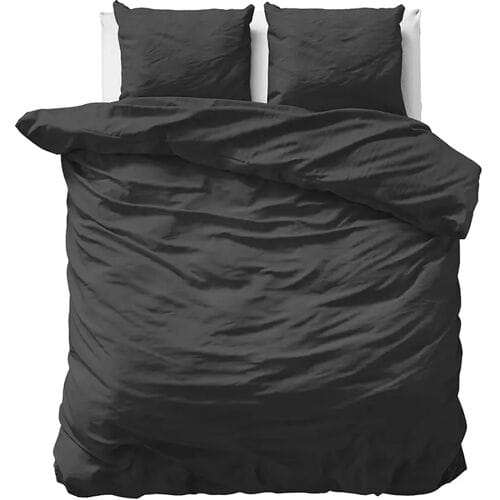 Primaviera Deluxe Uni Satijn - Dekbedovertrek - Eenpersoons - 140x200/220 + 1 kussensloop 60x70 - Zwart