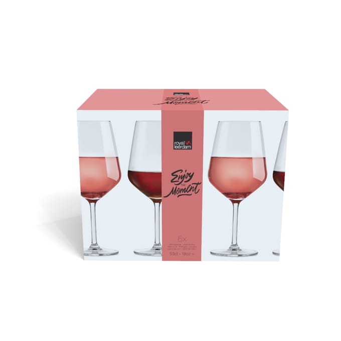 Royal Leerdam Enjoy The Moment Wijnglazen 53 cl / 530 ml | Set van 6 Stuks | Geschikt voor Rode en Witte Wijn | Glas | Vaatwasserbestendig