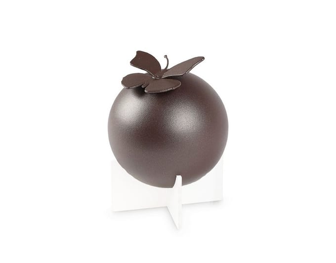 Urnencenter© RVS Urn Bolvormig Vlinder 0.4 liter - Terra Brown