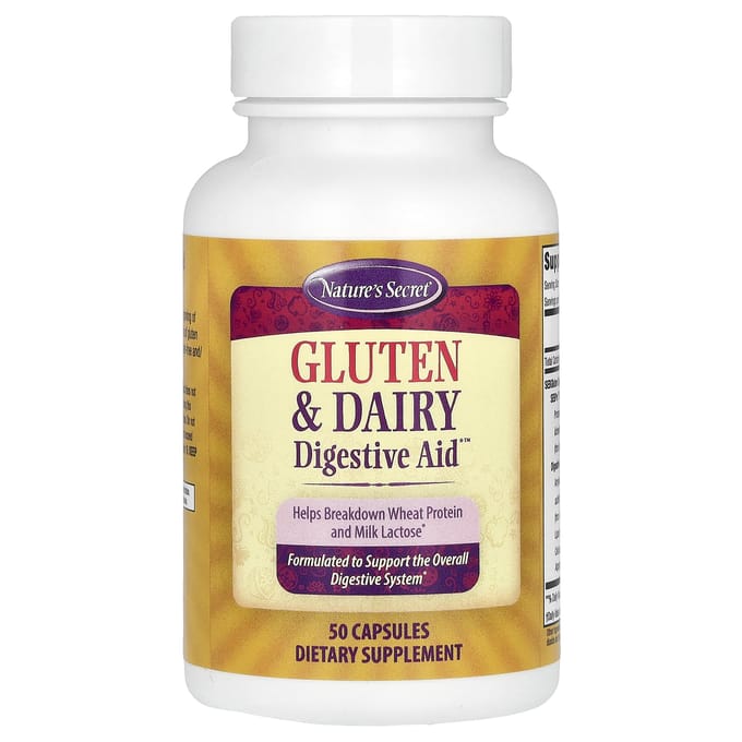 Nature's Secret, Aide digestive sans gluten et sans produits laitiers™, 50 capsules