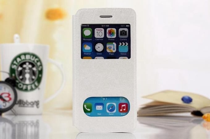 View Cover Zijde Patroon voor iPhone 6 _ Wit