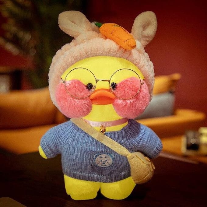 Klikkopers® Paper Duck - Cute Eend - Lalafanfan Duck Knuffel - Schattig Eend - Lalafanfan - Geel