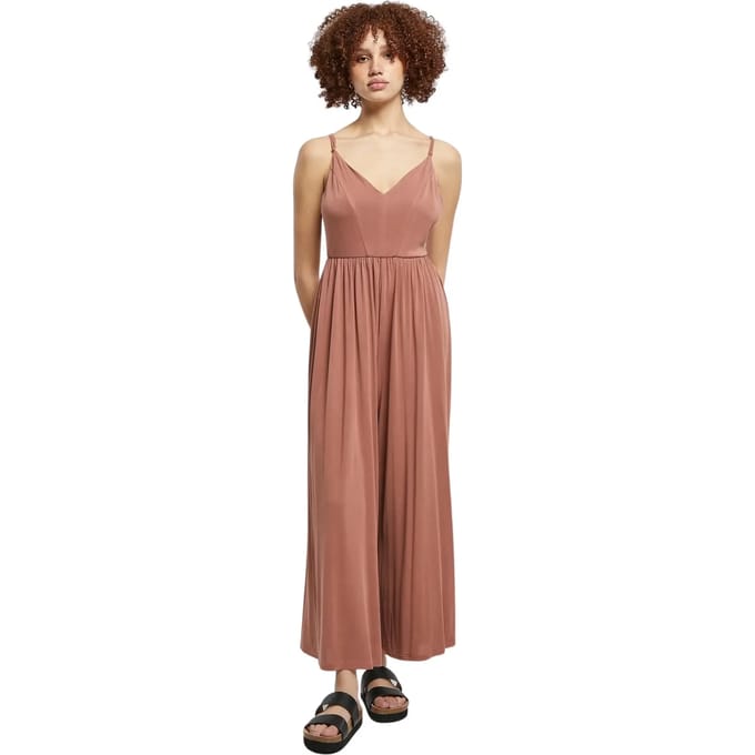 Urban Classics - Modal Spaghetti Jumpsuit - L - Oranje