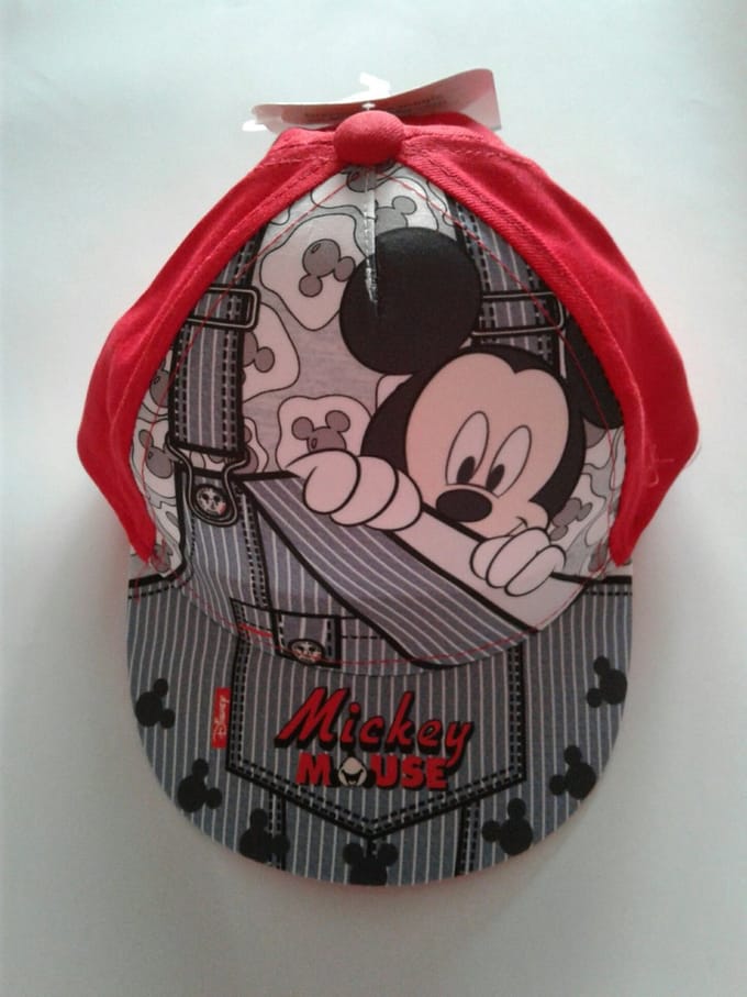 Mickey Mouse - baby - pet/cap - rood - maat 48 cm