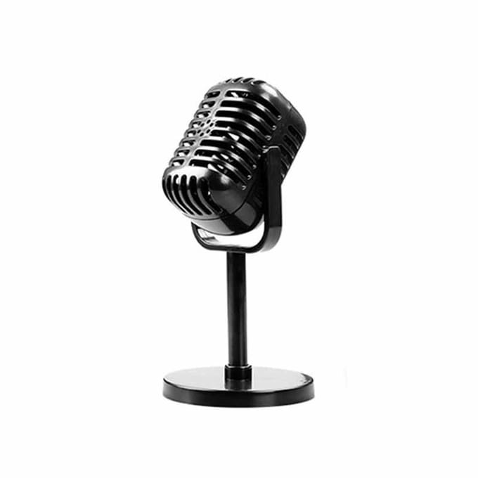 Retro Microfoon Requisiet Klassieke Plastic Microfoon Feestartikelen Live Optreden Huisdecoratie Ornamenten black