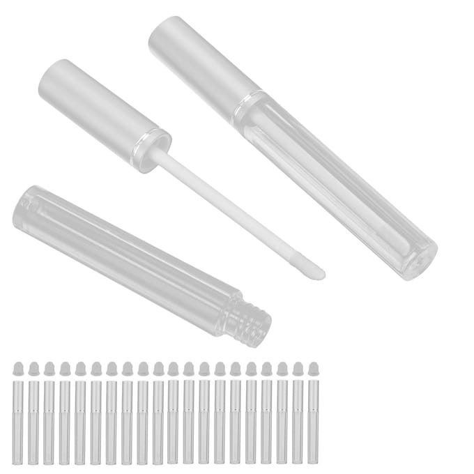 20 pcs Tube de Gloss à Lèvres 3ml Réutilisable Vide Rechargeable Bouteille de Baume à Lèvres Plastique Transparent Gloss à Lèvres white