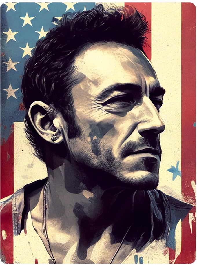 Signs USA - wandbord - dibond - Bruce Springsteen - Art - 60 x 45 cm