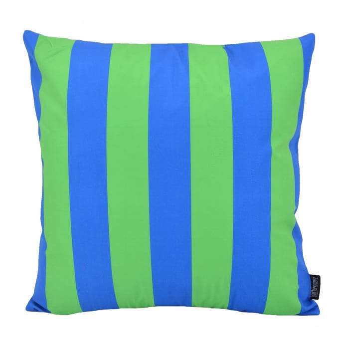 Gek op kussens! Sierkussen streep blauw/groen | 45 x 45 cm | katoen/polyester