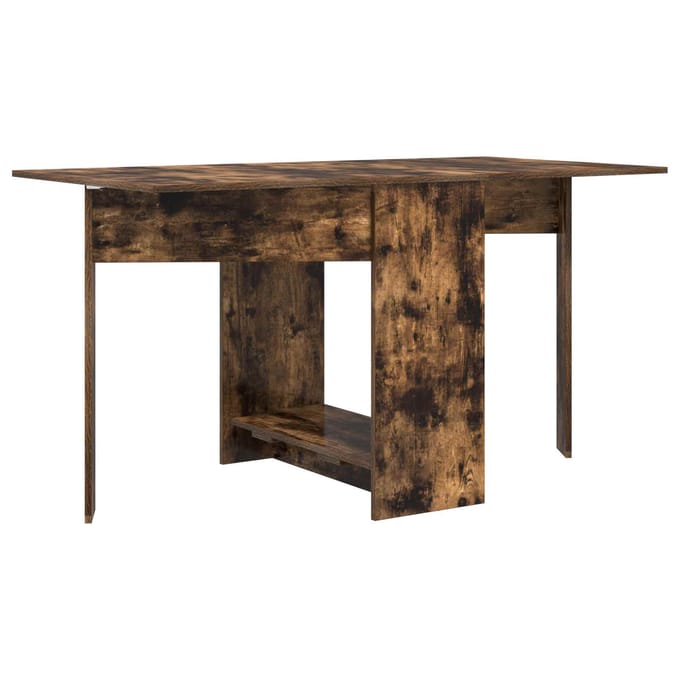 vidaXL - Eettafel - 138 - x - 70 - x - 73,5 - cm - Bewerkt - hout - Gerookt - eiken